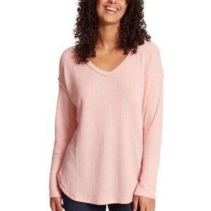 Vintage America Waffle Knit Tunic Peachy Pink XXL